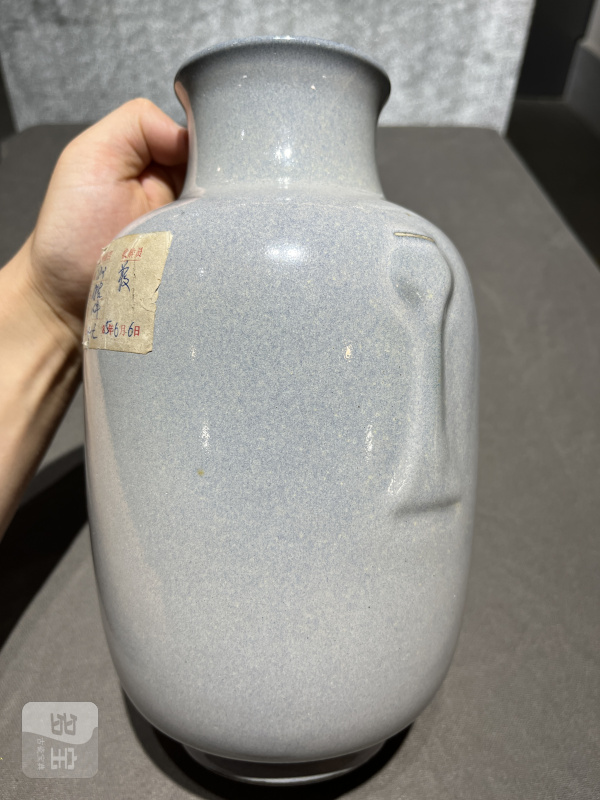 清乾隆 仿钧釉双耳灯笼瓶 - 图4